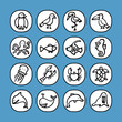 black and white icons set - animals 1