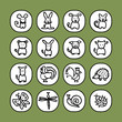 black and white icons set - animals 2