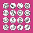 Vector: black and white icons set - home objects black and white icons set - home objects