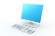 white monitor with keyboard white monitor with keyboard