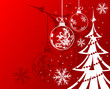 Christmas background with trees, vector illustration
