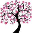 Arbre en fleurs roses
