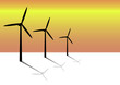 Silhouettes d'éoliennes au crépuscule - Illustration Silhouettes d'éoliennes au crépuscule - Illustration