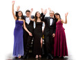 group of elegant happy friends