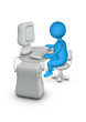 Computer office man 3d character Computer office man 3d character