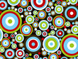 Quadro retro power red blue green circles on brown Quadro retro power red blue green circles on brown