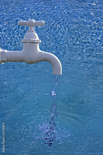 Photo: Water running from the tap Water running from the tap