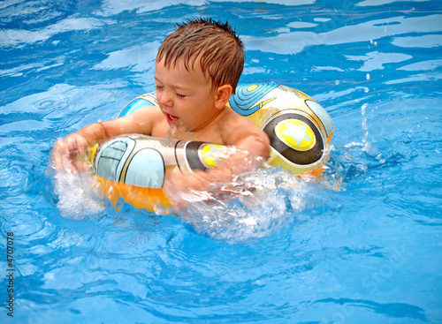 Photo: baby boy in the pool baby boy in the pool