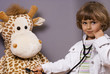 beautiful four years old plays in doctor