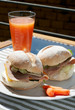 Ham and cheese sandwich with juice Ham and cheese sandwich with juice