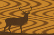 Deer In Walnut Wood