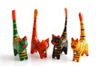 Four wooden cats Four wooden cats