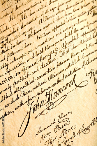 Photo: John Hancock on declaration of independence John Hancock on declaration of independence