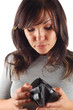 woman with empty wallet woman with empty wallet