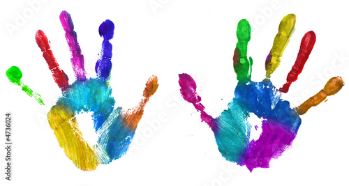 Photo : multicolor hands print multicolor hands print