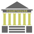 Courthouse illustration, isolated against white background
