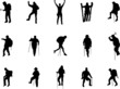 mountai climber silhouettes mountai climber silhouettes