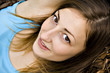beautiful young girl lieing in autumn leaves beautiful young girl lieing in autumn leaves