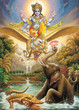BHAGWAN VISHNU SAVING ELEPHENT FROM THE JAW OF CROCODILE