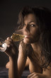Sexy Woman drinking champagne