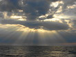 Cloudy sunset over Baltic Sea. Looks like rays from heaven