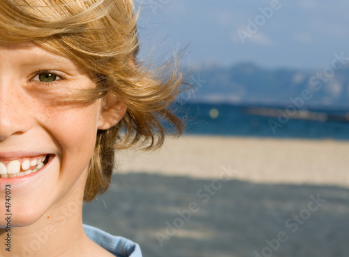 happy smiling child, young boy,