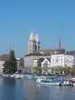 Zürich mit Blick auf Grossmünster-Kirche