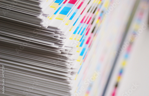 Photo: CMYK printing sheet color bars CMYK printing sheet color bars