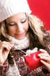 beautiful woman with a gift