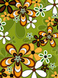 retro orange and green flower power retro orange and green flower power