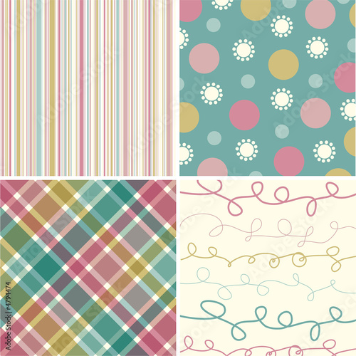 Illustration: vintage pink turquoise pattern combo vintage pink turquoise pattern combo