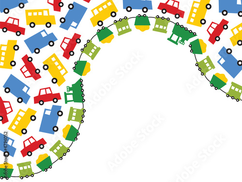 Illustration: boys toys in primary colors boys toys in primary colors