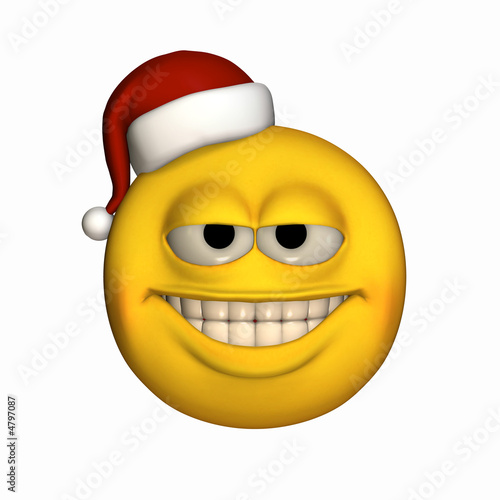 Smiley Wearing Santa Hat 2