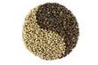 Yin and yang symbol Black and white pepper spices Yin and yang symbol Black and white pepper spices