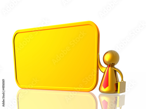 business man and blank board
