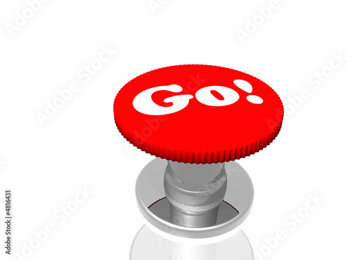 Red button with inscription "Go" isolated in white background Red button with inscription "Go" isolated in white background