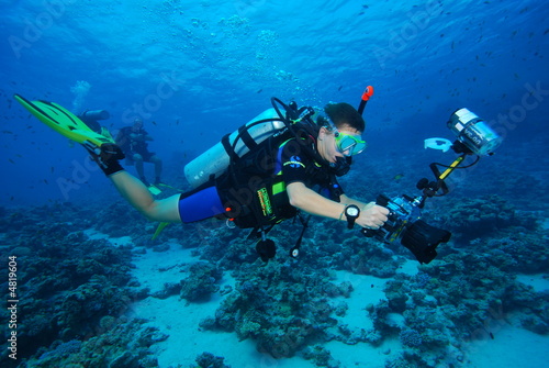 Photo: diver with camera diver with camera