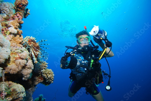 Photo: diver with camera diver with camera