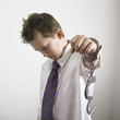 Boy with handcuff on arm