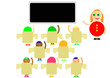 children and teacher in classroom