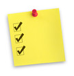 note with completed checklist note with completed checklist
