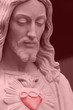 Jesus wiyh a red heart