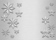 brushed metal snowflakes, Christmas background 