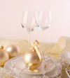 Festive table setting for Christmas