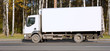 blank white delivery van truck of  