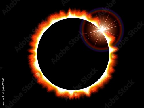 Solar Eclipse of the Sun on a Black Deep Space Background