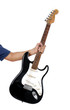 Hand holding a guitar