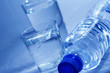 Bottle and glasses of mineral water 
