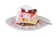 cherry cake isolated on white