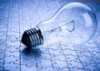 Light bulb on jigsaw